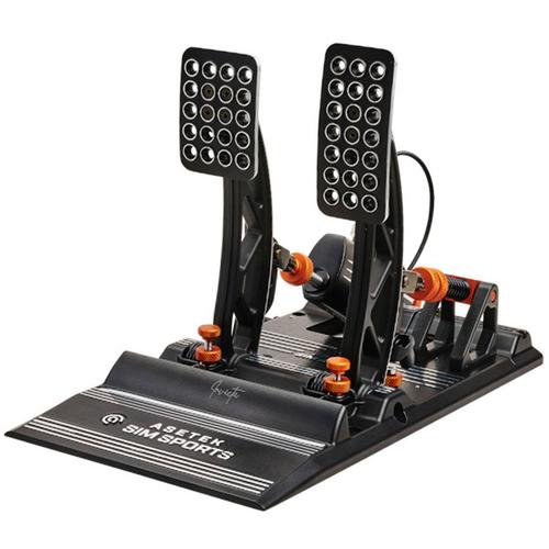 Set Pedale Asetek SimSports Invicta, Accelatie si Frana (Negru/Portocaliu)