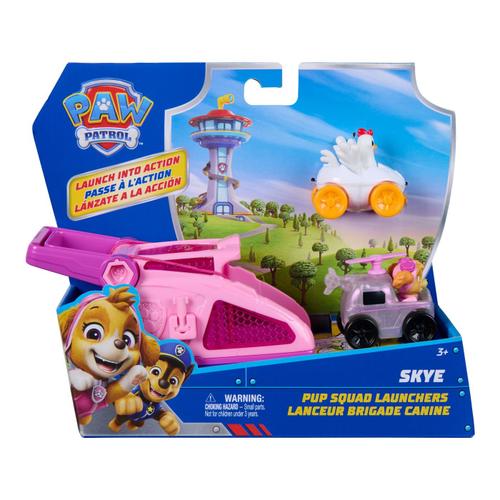 Set 2 masinute Paw Patrol Pup Squad Launchers, Skye, cu lansator