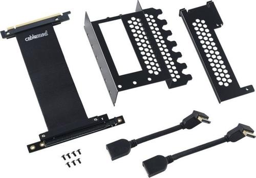 Kit montura verticala CableMod PCIe x16 Riser, 2x DisplayPort (Negru)