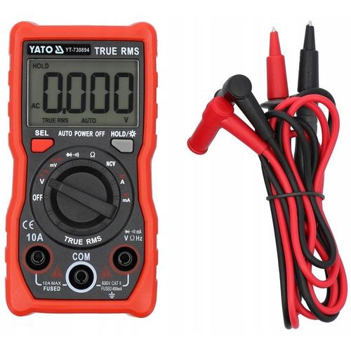 Multimetru Yato YT-730894, LCD, 0-600V AC/DC, 0-10A, 120x60x30 mm
