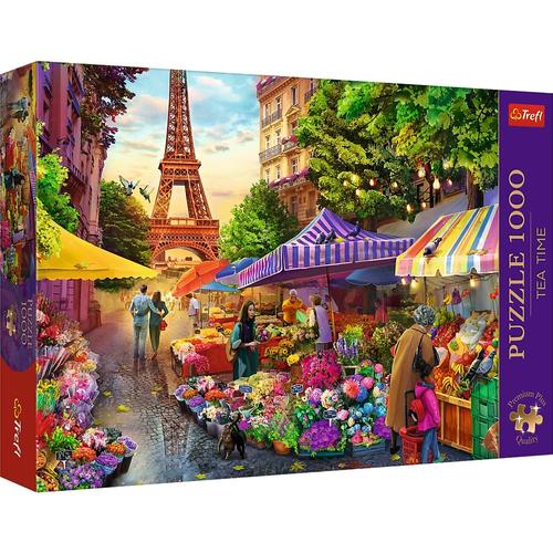 Puzzle Trefl Premium Plus - Tea Time, Piata de Flori, 1000 piese