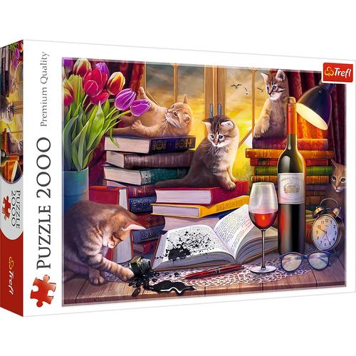 Puzzle Trefl din 2000 piese - Noaptea pisicilor
