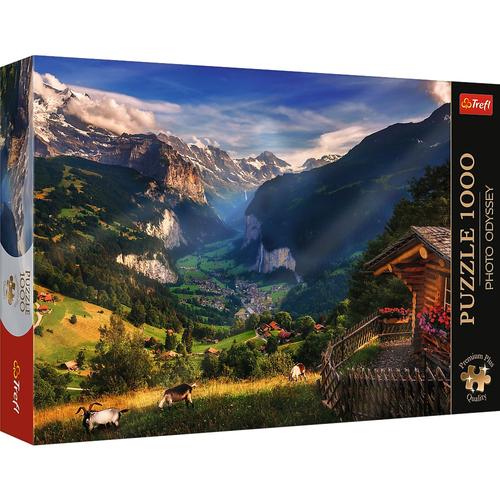 Puzzle Trefl  1000 piese - Photo Odyssey - Valea Lauterbrunnen, Elvetia