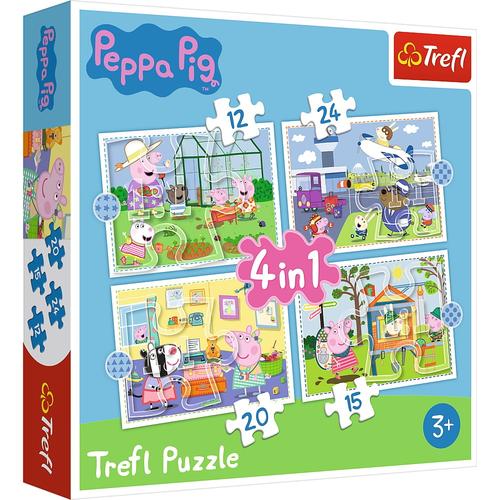 Puzzle Trefl 4 in 1 Peppa Pig, 12/15/20/24 piese