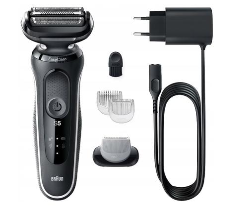 Aparat de ras electric Braun Series 5 51-W1600s, atasament de ingrijire corporala EasyClick, EasyClean, umed si uscat, reincarcabil, aparat de ras cu folie fara fir (Alb)