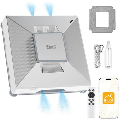 Robot curatare geamuri iHunt Window 7 Supreme 4X Spray, 72W, 2500 Pa, autonomie 40 de minute, rezervor apa60 ml, Alb