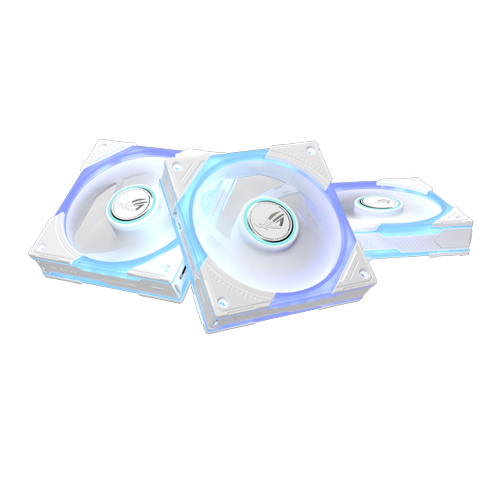 Ventilatoare ASUS ROG EURUX GR120 ARGB Reverse Triple Pack, FDB, 2200 RPM, 70 CFM, 3.0 mmH2O (Alb)