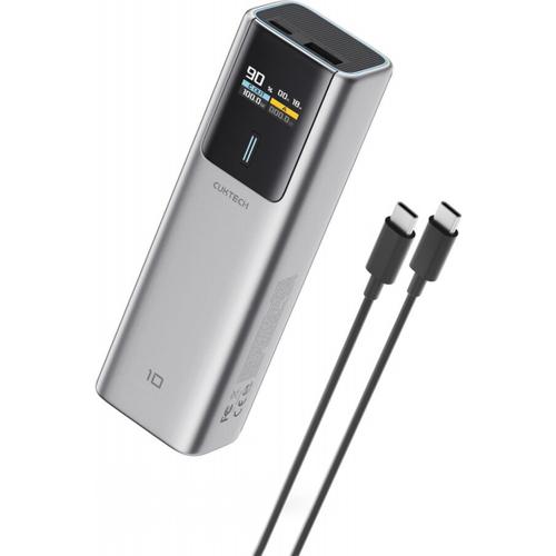 Baterie Externa Cuktech CKPB100PGLBK, 10000mAh, 150W, QC + PD, 1 x USB-A - 1 x USB-C (Gri)