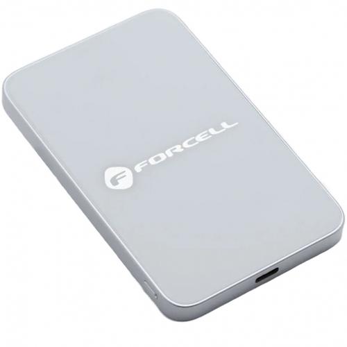Baterie Externa Wireless Forcell F5K8, 5000mAh, 15W, PD + FQI, 1 x QI - 1 x USB-C (Alb)
