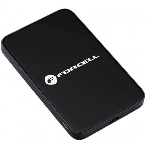 Baterie Externa Wireless Forcell F5K8, 5000mAh, 15W, PD + FQI, 1 x QI - 1 x USB-C (Negru)
