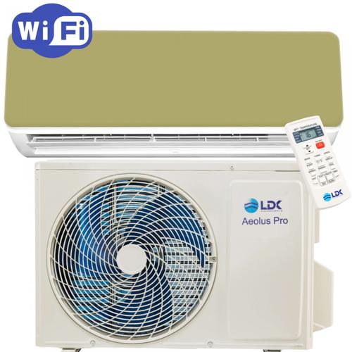 Aparat de aer conditionat tip pompa de caldura LDK Aeolus Pro Gold Edition 18.000BTU, Putere 5.3 kW, Clasa A++, Inverter, Anti mucegai, SelfClean, Sleep, Eco, Timer, Wi-Fi, Self Diagnosis, Turbo, Afisaj LED, AutoRestart (Auriu)