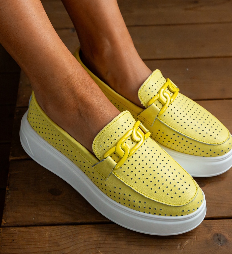 Pantofi Casual Lezzer Galbeni