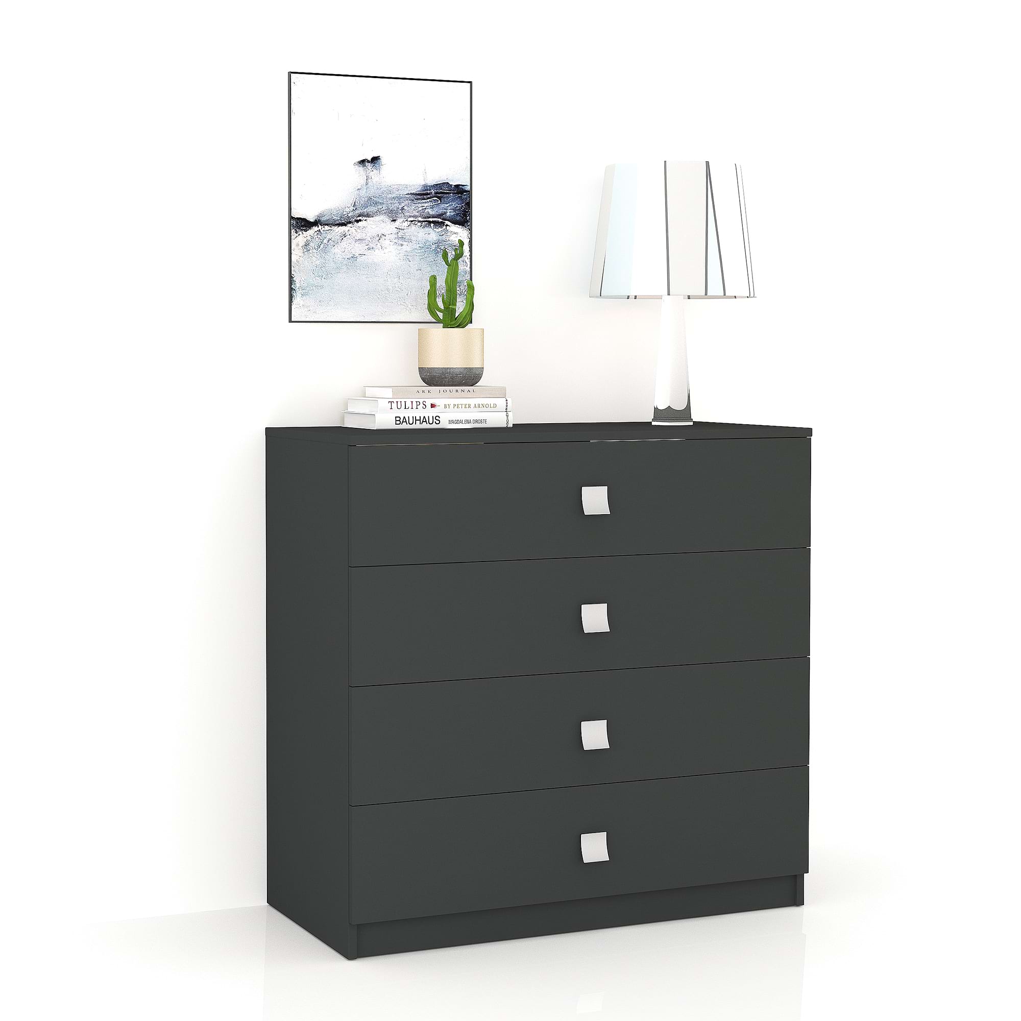 Comoda hol LINEA, 4 sertare, Antracit