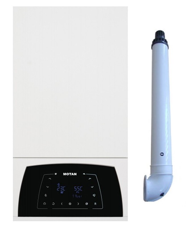 Centrala termica Motan Condens Plus 100 29 kW, condensatie, hidrobloc bronz, raport modulare 1:10, kit evacuare inclus