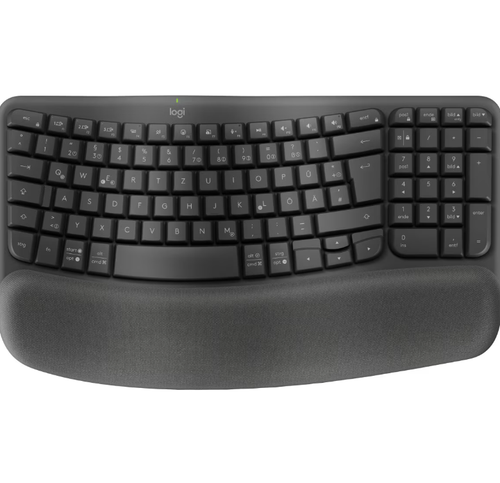 Tastatura ergonomica Logitech Wave Keys for Business, Bluetooth, USB (Negru)