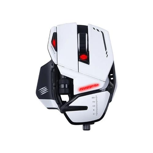 Mouse gaming Mad Catz R.A.T. 6+, 12000 DPI, 11 butoane programabile, iluminare multicolor, Alb