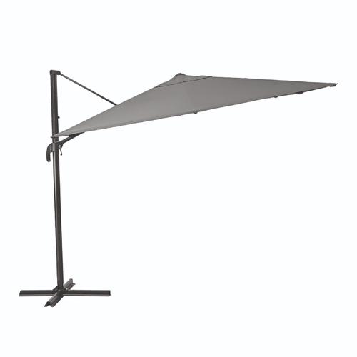 Umbrela terasa Naterial, aluminiu/otel/poliester, 286 x 286 cm, H 264 cm, Gri