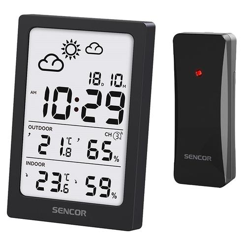 Statie meteo wireless SENCOR SWS2300B, Pana la 3 senzori, Alerta de inghet (Negru)
