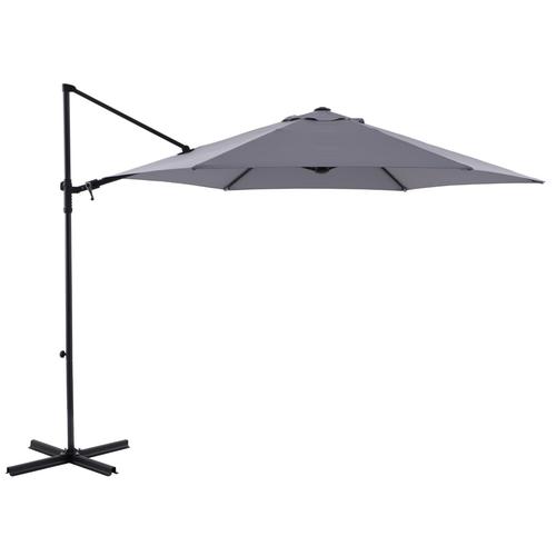 Umbrela terasa Naterial, otel/poliester, 290 x 290 cm, H 235 cm, Gri