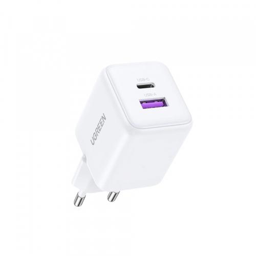 Incarcator Retea UGREEN X516, 30W, 3A, 1 x USB-A - 1 x USB-C (Alb)