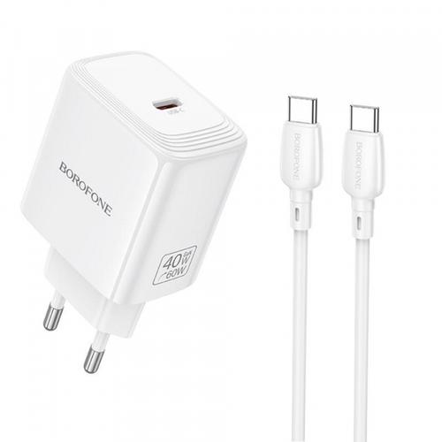 Incarcator Retea Cu Cablu USB-C Borofone BN33 Fuente, 40W, 1 x USB-C (Alb)