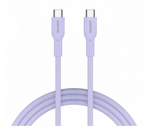 Cablu de date Canyon CND-CCAP60AB10PU, USB-C - USB-C, 1 m (Mov)