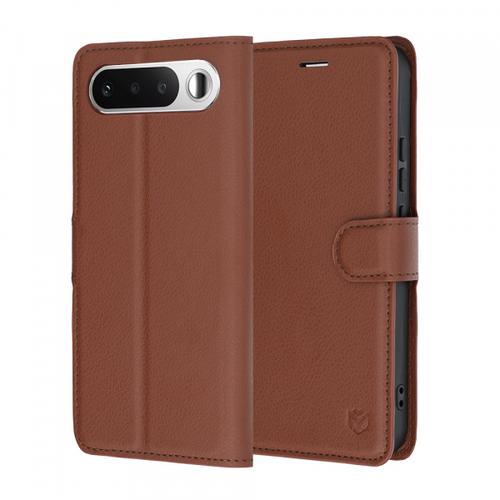 Husa pentru Realme 16, Techsuit, Leather Folio, Maro