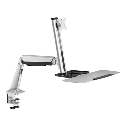 Suport de birou Logilink, pentru 1 TV/monitor plat, diagonala max 32 inch, rotatie, inclinare, pivotare, max 8 kg