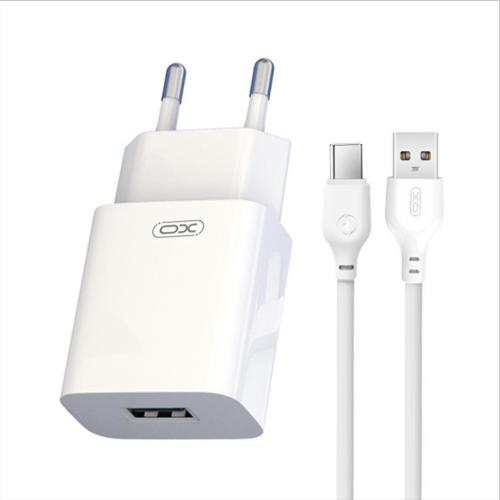 Incarcator Retea Cu Cablu USB-C XO Design L99, 12W, 2.4A, 1 x USB-A (Alb)