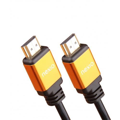 Cablu HDMI V2.1, tata-tata, 8K@60hz, 1080P, Ultrad High Speed Ethernet, carcasa metalica, contacte aurite, 2m, Negru, Nexio NX-VN-HD50-2M