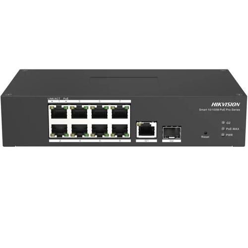 Switch 8 porturi PoE Hikvision DS-3T1310P-SI/HS prezinta 8 × 10/100 Mbps PoE port,1 × 1 Gbps RJ45