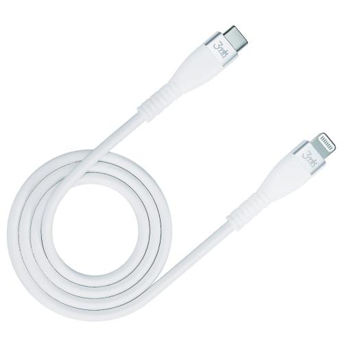 Cablu incarcare 3Mk, Silicon, USB-C, compatibil Apple, 1 m (Alb)