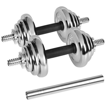 Set gantere reglabile Rebel Active RBA-2326-20, 20 kg (Argintiu)