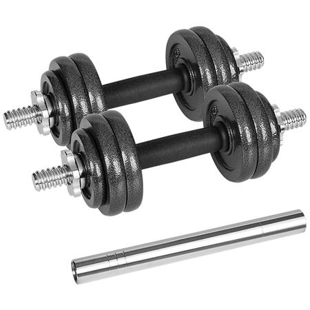 Set Gantere Rebel Active RBA-2327-15, fonta, reglabile cu valiza, 15kg