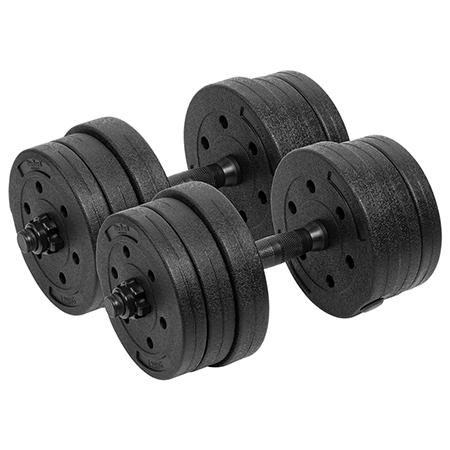 Set gantere Rebel Active RBA-2328-10, 2 x 10 kg (Negru)