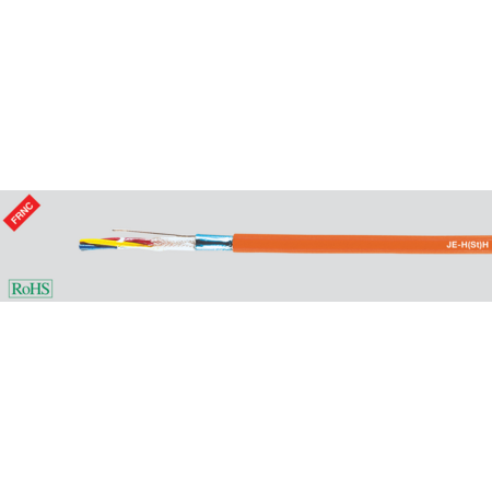 Cablul de semnalizare rezistent la foc Helukabel JE-H(St)H Bd FE180/E30-E90 2x2x0.8 mm terta portocaliu