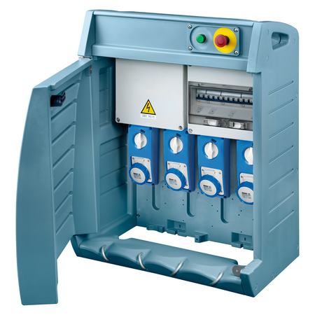 Q-BOX 4 - CU REGLETA DE BORNE - CABLATA - 3 2P+E 16A + 1 2P+E 32A - IP55