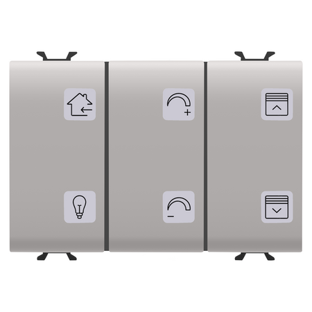 PANOU CU BUTOANE CU SIMBOLURI INTERSCHIMBABILE - KNX - 6 CANALE - 3 MODULE - BEJ NATURAL - CHORUSMART