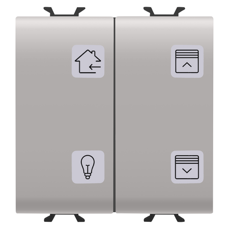 PANOU CU BUTOANE CU SIMBOLURI INTERSCHIMBABILE - KNX - 4 CANALE - 2 MODULE - BEJ NATURAL - CHORUSMART