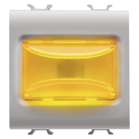 LAMPA INDICATOARE PROEMINENTA - 12V c.a./c.c. / 230V c.a. 50/60 Hz - CHIHLIMBAR - 2 MODULE - BEJ SATINAT NATURAL - CHORUSMART