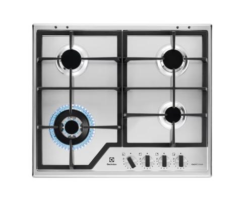 Plita incorporabila Electrolux KGS64362XX, Gaz, 4 arzatoare, Aprindere electrica, Arzator Wok, Gratare fonta, Dispozitiv siguranta, 60 cm (Inox)