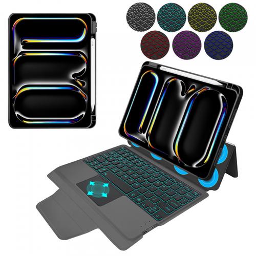 Husa cu Tastatura pentru Apple iPad Pro 11 (2024), Techsuit, KeyTab Pro (Negru)