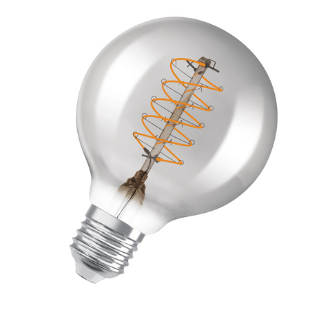 Bec LED Ledvance (Osram)  Vintage 1906 Globe 80 30 Filament DIM 7,8 W 818 Smoke E27, 360 lm, 1800 K, 320°, dimabil
