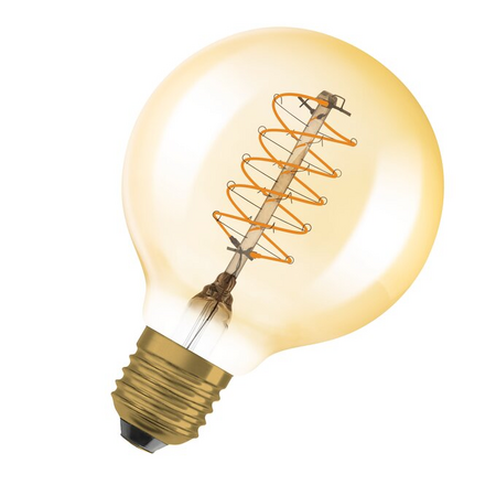 Bec LED Ledvance (Osram)  Vintage 1906 Globe 80 37 Filament DIM 4,8 W 822 Gold E27, 420 lm, 2200 K, 320°, auriu, dimabil