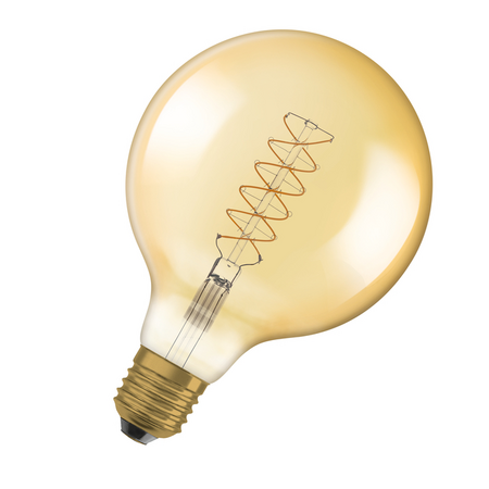 Bec LED Ledvance (Osram)  Vintage 1906 Globe 125 37 Filament DIM 4,8 W 822 Gold E27, 420 lm, 2200 K, 320°, auriu, dimabil