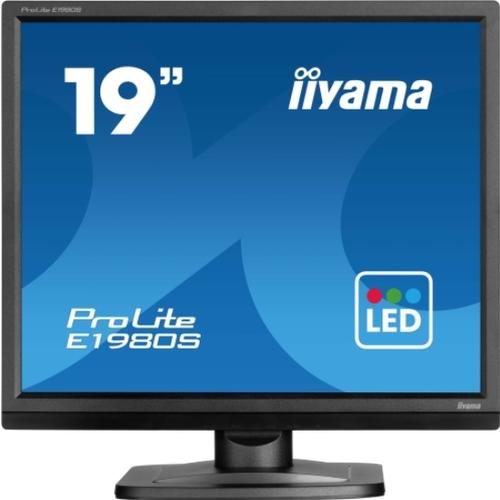 Monitor TN LED Iiyama 19inch E1980S-B1, 1280 x 1024, Boxe, 3 ms (Negru)