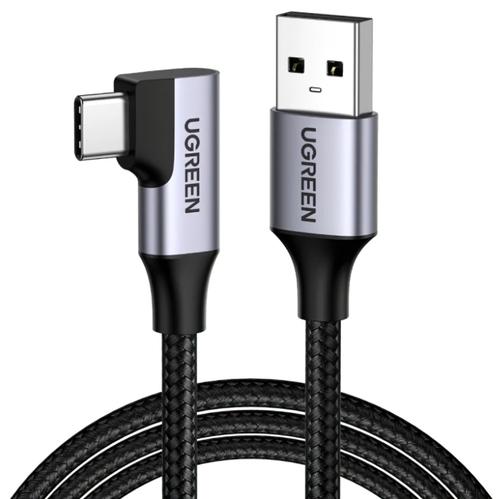 Cablu Date si Incarcare USB-A - USB-C UGREEN US385 Angled, 60W, 1m, Gri