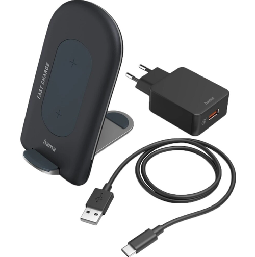 Incarcator wireless HAMA 201689, QI, 15W (Negru)