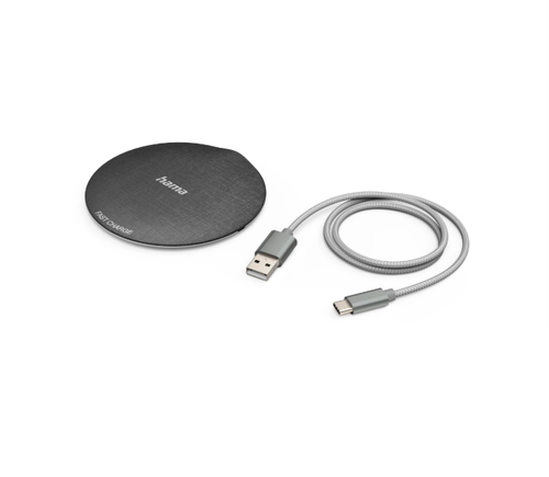 Incarcator wireless HAMA QI-FC10 Metal 201680, universal, QI, 10W (Negru)
