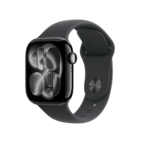 Smartwatch Apple Watch 11, GPS + Cellular, 42mm, Ecran Retina LTPO OLED, Chip S10 cu Procesor Dual-Core, 64GB Flash, Wi-Fi, Bluetooth, Carcasa Aluminiu, Curea Sport Band S/M (Negru)